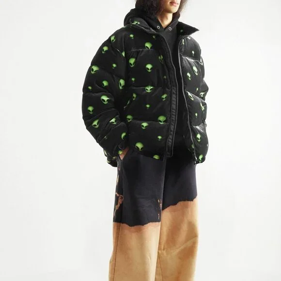 Vetements: RARE Space Alien Head Velvet Down Padded Puffer Jacket FW22 - Picture 15 of 16